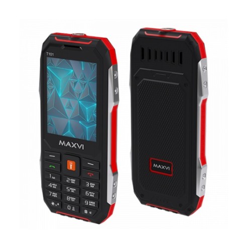 Надежный мобильный телефон MAXVI T101 Red с мощным аккумулятором и защитой IP54