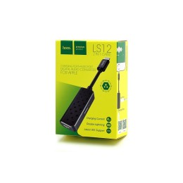Переходник Lightning - 2 x Lightning выход HOCO LS12 (3см/2А) черный