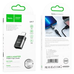 Переходник Lightning - Type-C HOCO UA17 черный