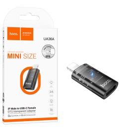 Переходник Lightning - Type-C вход HOCO UA36A черный