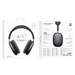 Полноразмерные беспроводные наушники BOROFONE BO35 Plus (45 ч/400 mAh/Bluetooth/AUX) серый металл