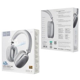 Полноразмерные беспроводные наушники HOCO W35 (40 ч/400 mAh/Bluetooth/AUX/TF) серебро