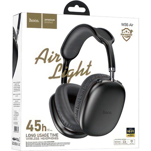 Полноразмерные беспроводные наушники HOCO W35 Air Triump (45 ч/400 mAh/Bluetooth/AUX/TF) черные