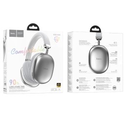 Полноразмерные беспроводные наушники HOCO W35 Max (90 ч/800 mAh/Bluetooth/AUX/TF) серебро