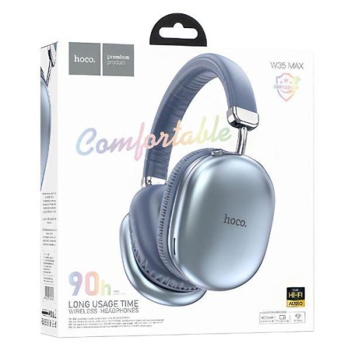 Полноразмерные беспроводные наушники HOCO W35 Max (90 ч/800 mAh/Bluetooth/AUX/TF) синие