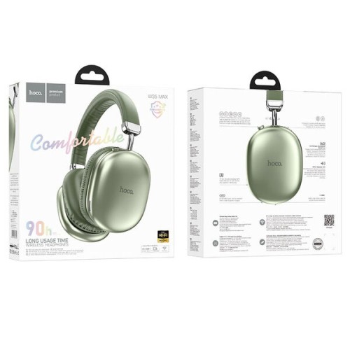 Полноразмерные беспроводные наушники HOCO W35 Max (90 ч/800 mAh/Bluetooth/AUX/TF) зеленые  