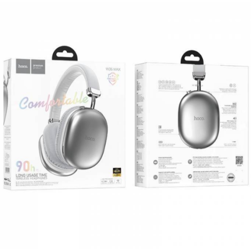 Полноразмерные беспроводные наушники HOCO W35 Max ANC (90 ч/800 mAh/Bluetooth/AUX/TF) серебро