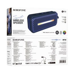 Портативная колонка BOROFONE BP20 (Bluetooth/USB/TF/AUX/3 ч/1200 mAh/LED подсветка/5Вт) синяя