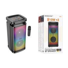 Портативная колонка BOROFONE BP25 (Bluetooth/USB/TF/микр/ПДУ/цветомуз/20Вт) черная
