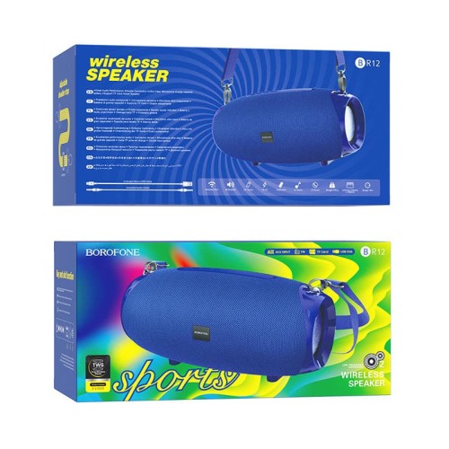 Портативная колонка BOROFONE BR12 (Bluetooth/USB/TF/AUX/10Вт) синий