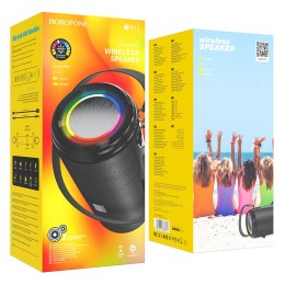 Портативная колонка BOROFONE BR13 (Bluetooth/USB/TF/AUX/4 ч/1200 mAh/5Вт/LED подсветка) черная