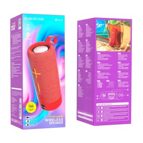 Портативная колонка BOROFONE BR19 (Bluetooth/USB/TF/AUX/2 ч/1200 mAh/5Вт) красная