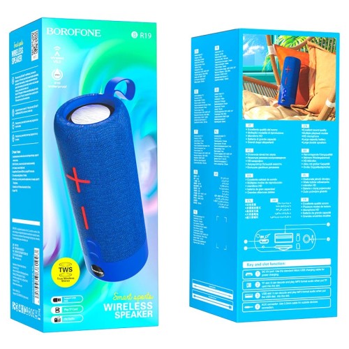 Портативная колонка BOROFONE BR19 (Bluetooth/USB/TF/AUX/2 ч/1200 mAh/5Вт) синяя