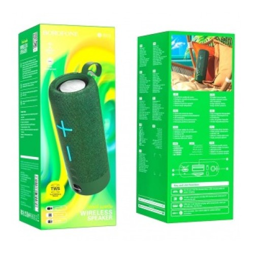 Портативная колонка BOROFONE BR19 (Bluetooth/USB/TF/AUX/2 ч/1200 mAh/5Вт) темно-зеленая