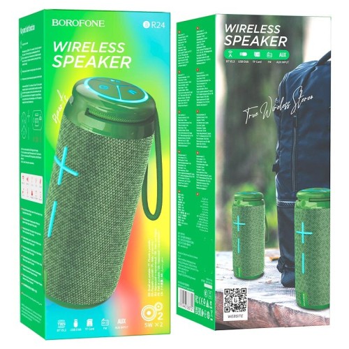 Портативная колонка BOROFONE BR24 (Bluetooth/USB/TF/AUX/5Вт) темно-зеленая