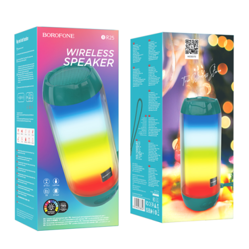 Портативная колонка BOROFONE BR25 (Bluetooth/USB/TF/светящаяся/5Вт) бирюзовый