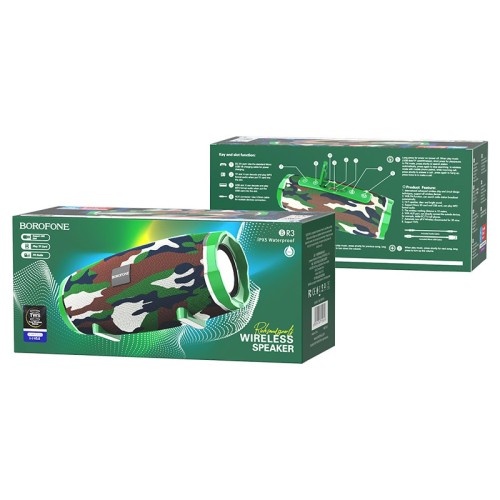 Портативная колонка BOROFONE BR3 (Bluetooth/USB/TF/AUX/5Вт) зеленая