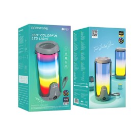 Портативная колонка BOROFONE BR33 (Bluetooth/USB/TF/AUX/5Вт/светящаяся) серая