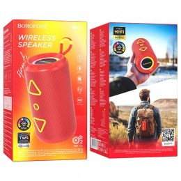 Портативная колонка BOROFONE BR37 (Bluetooth/USB/TF/AUX/5 Вт/LED подсветка) красная