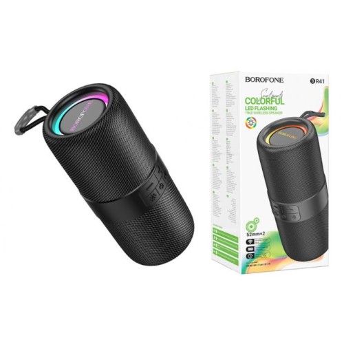 Портативная колонка BOROFONE BR41 (Bluetooth/USB/TF/AUX/5Вт/LED подсветка) черная