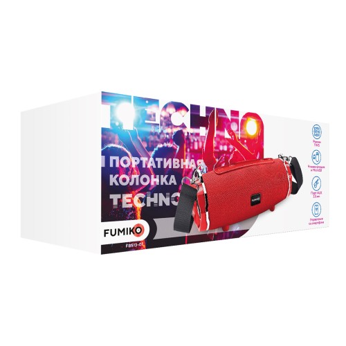 Портативная колонка FUMIKO TECHNO (Bluetooth/USB/TF/AUX/5Вт) красная