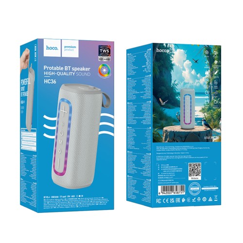Портативная колонка HOCO HC36 (Bluetooth/USB/TF/AUX/5Вт) серая