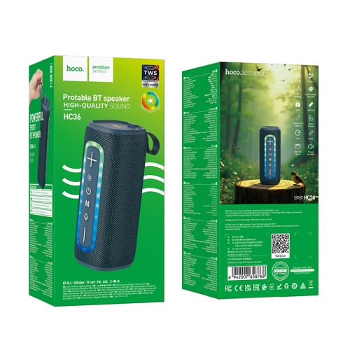 Портативная колонка HOCO HC36 (Bluetooth/USB/TF/AUX/5Вт) синяя
