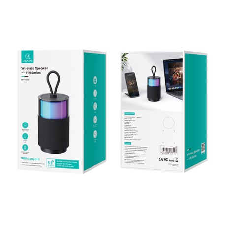 Портативная колонка USAMS YX012 (Bluetooth/USB/TF/AUX/светящаяся/5Вт) черная