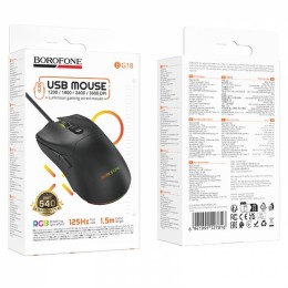 Проводная мышь игровая BOROFONE BG18 RGB черная