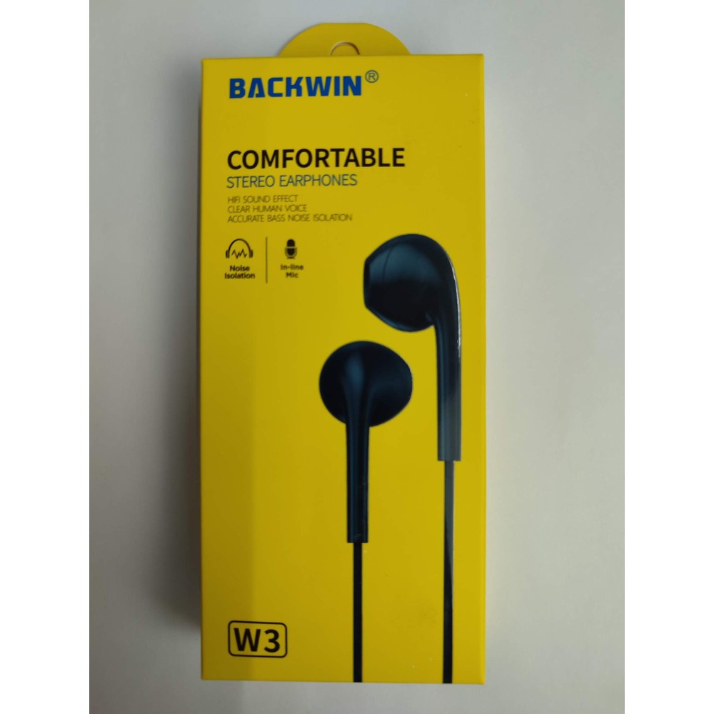 Проводные наушники 3.5 Backwin W3 черные