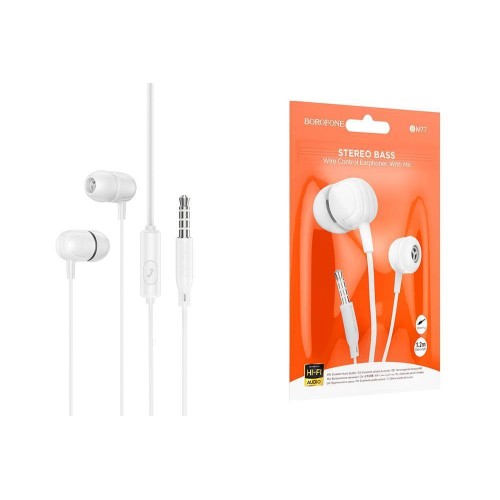 Проводные наушники 3.5 BOROFONE BM77 белый