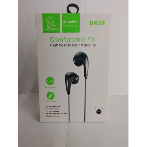 Проводные наушники 3.5 DENMEN DR20 черные
