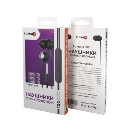 Проводные наушники 3.5 FUMIKO EP11 черные