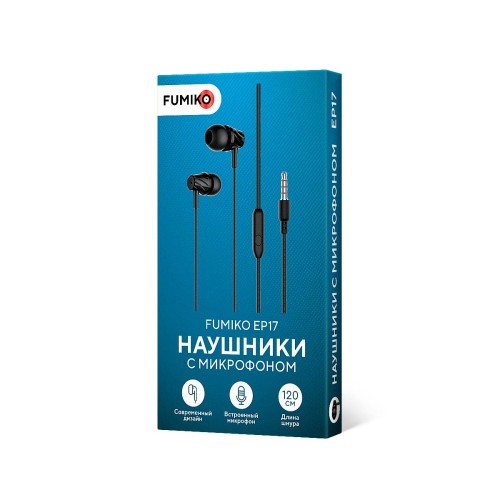 Проводные наушники 3.5 FUMIKO EP17 черные