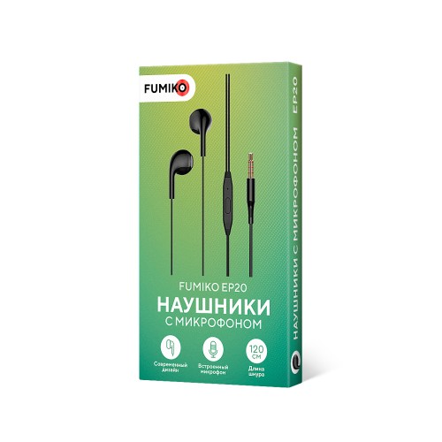Проводные наушники 3.5 FUMIKO EP20 черные