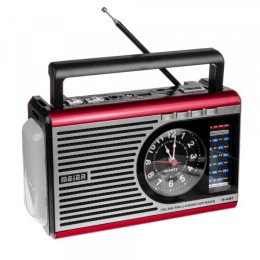 Радиоприемник MEIER M41BT (Bl/USB/TF/SD/FM/AM/SW/фонарик) красный