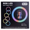 Селфи лампа кольцевая 38см в комплекте со штативом 2.1m RGB LED (MJ38) цветная