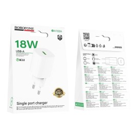 Сетевое ЗУ BOROFONE BA102A (USB CQ3.0) белое