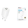 Сетевое ЗУ BOROFONE BA104A (USB QC3.0/PD 20W/3A) белое
