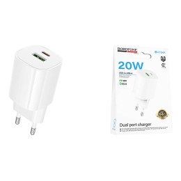 Сетевое ЗУ BOROFONE BA104A (USB QC3.0/PD 20W/3A) белое