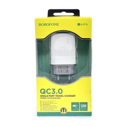 Сетевое ЗУ BOROFONE BA47A (USB QC3.0/18W/3A) белое