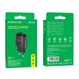 Сетевое ЗУ BOROFONE BA49A (USB/2.1A) черное