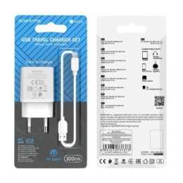 Сетевое ЗУ BOROFONE BA52A + кабель Type-C (1USB/2.1A) белое