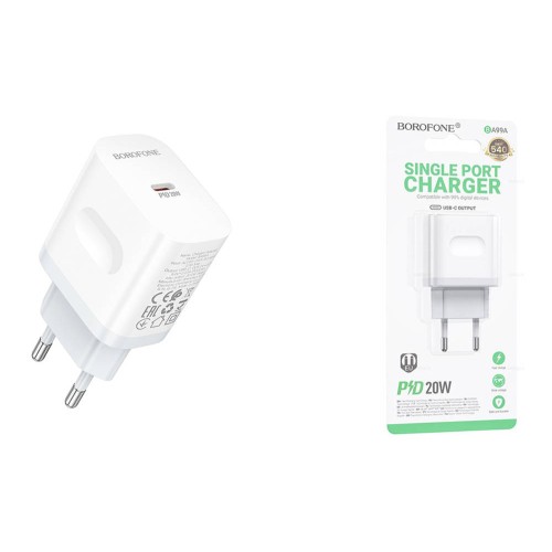 Сетевое ЗУ BOROFONE BA99A (PD 20W/3A) белое
