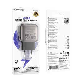 Сетевое ЗУ BOROFONE BAS52A (USB QC3.0/18W/3A) черное