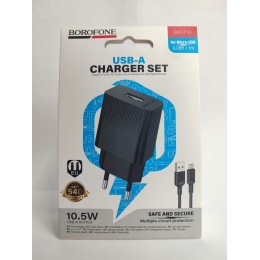 Сетевое ЗУ BOROFONE BAS71A + кабель Micro USB (1USB/2.1A/10,5W) черное