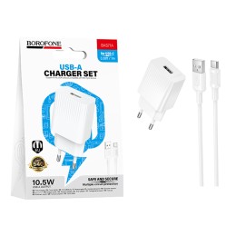 Сетевое ЗУ BOROFONE BAS71A + кабель Type-C (USB/2.4A) белое