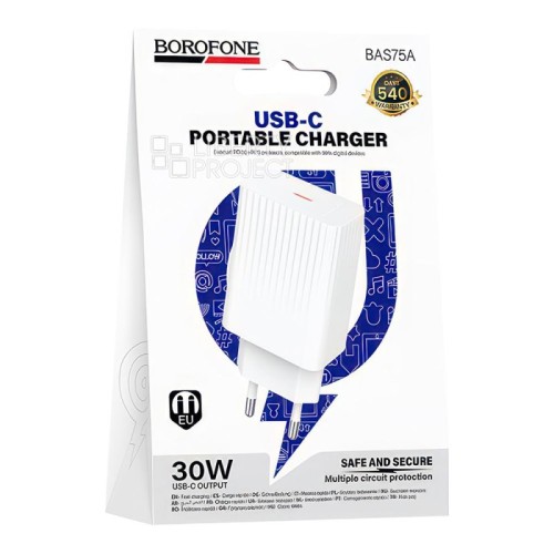 Сетевое ЗУ BOROFONE BAS75A (PD 30W/3A) белое