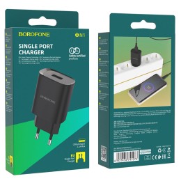 Сетевое ЗУ BOROFONE BN1 (USB/2.1A) черное