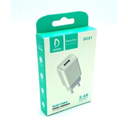 Сетевое ЗУ DENMEN DC01 (1USB/2.4A) белый